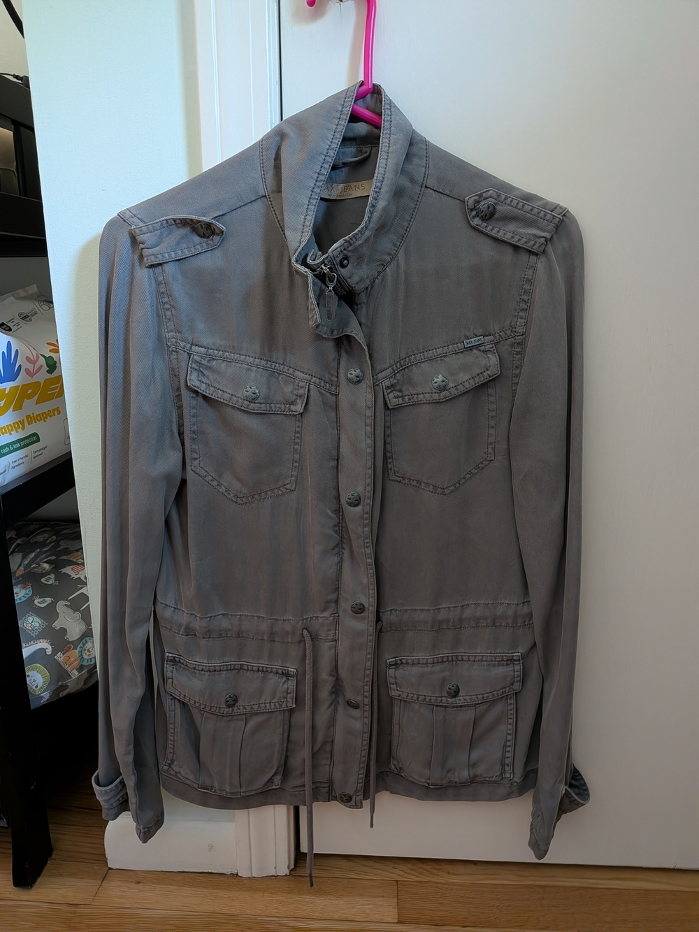 Max Jeans Gray Military-Style Field Jacket